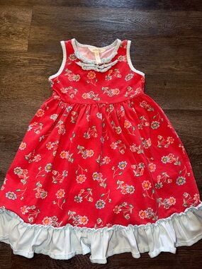Matilda Jane Red Floral Ruffle Hem Dress 6